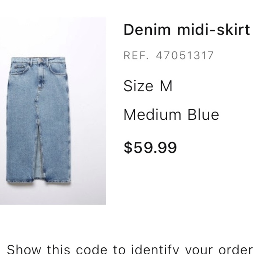 Zara Denim midi-skirt
